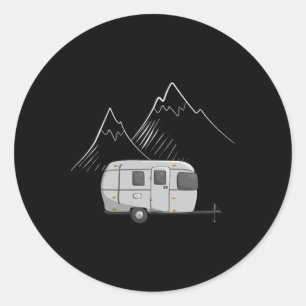 Pegatina Redonda Diseños Cascadianos Remolque de Camping Airstream