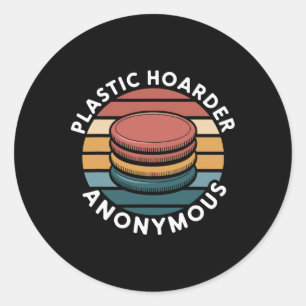 Pegatina Redonda Diseños de Disc Golf de Plastic Hoarder Anonymous 