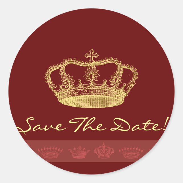 Pegatina Redonda Diseños de la Corona (Anverso)