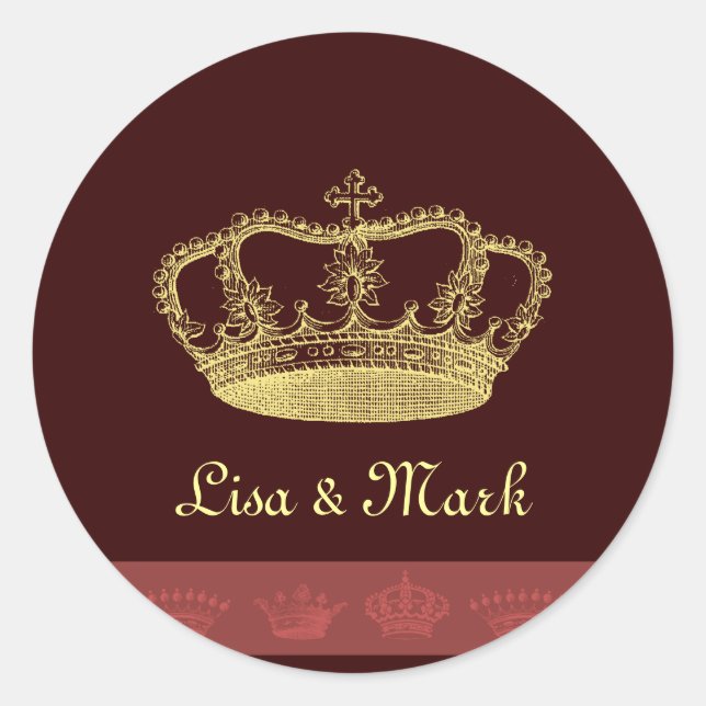 Pegatina Redonda Diseños de la Corona (Anverso)