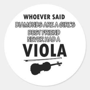 Pegatina Redonda Diseños de la música de la viola