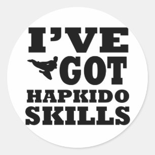 Pegatina Redonda Diseños de los artes marciales de Hapkido