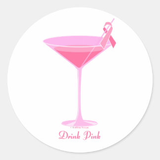 Pegatina Redonda Diseños de medio tiempo Pinktini