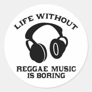 Pegatina Redonda Diseños de música reggae