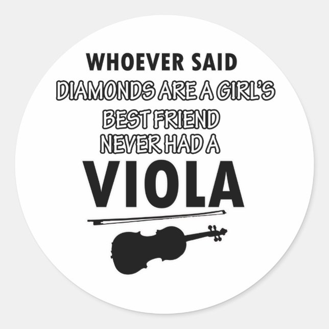 Pegatina Redonda Diseños de música viola (Anverso)