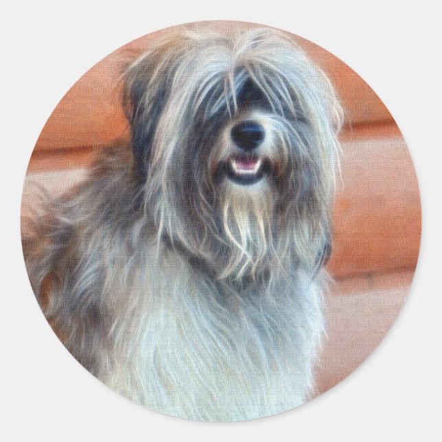 Pegatina Redonda Diseños de perros para amantes del Mascota (Anverso)