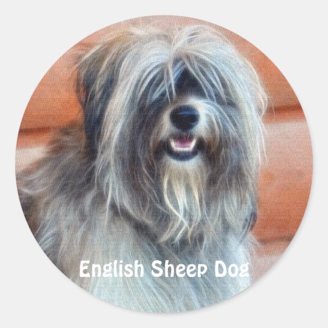 Pegatina Redonda Diseños de perros para amantes del Mascota (Anverso)