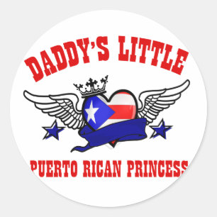 Pegatina Redonda diseños de princesas puertorriqueñas