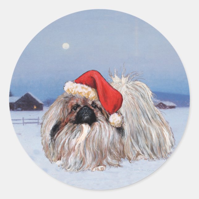 Pegatina Redonda Diseños de vacaciones en Pekín (Anverso)