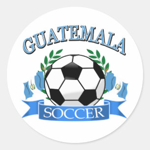 Pegatina Redonda Diseños del balón de fútbol de Guatemala
