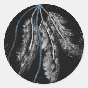 Pegatina Redonda Diseños del nativo americano