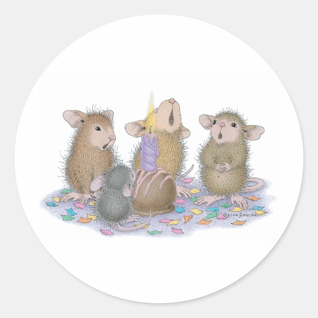 Pegatina Redonda Diseños House-Mouse® - (Anverso)