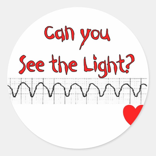 Pegatina Redonda Disertaciones divertidas de la enfermera/cardiaca (Anverso)