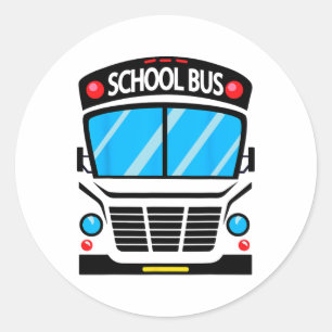 Pegatina Redonda Disfraces De Autobús Escolar De Halloween Para Adu