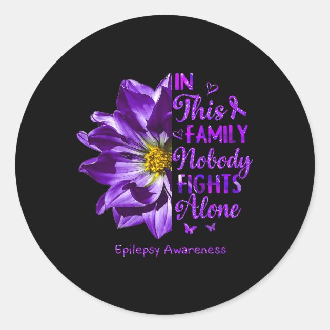 Pegatina Redonda Disfraces de conciencia sobre la epilepsia anémica (Anverso)