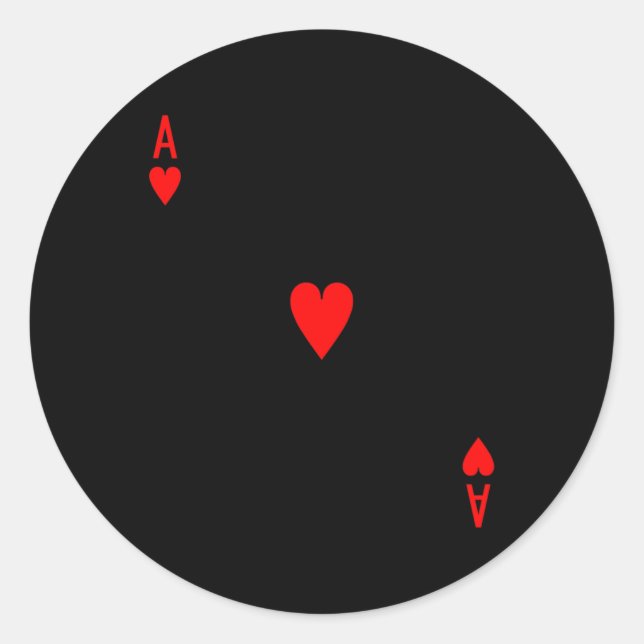 Pegatina Redonda Disfraces de Halloween de Ace of Hearts Deck of Ca (Anverso)