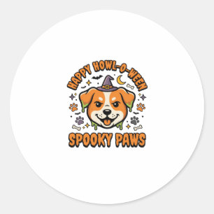 Pegatina Redonda Disfraces de Halloween para Perros Patas Espeluzna