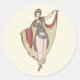 Pegatina Redonda Disfraces de París - Vestidos de danza, moda