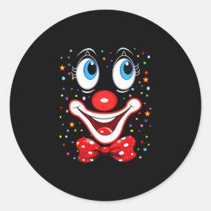 Pegatina Redonda disfraces de payaso divertidos para mujeres para c