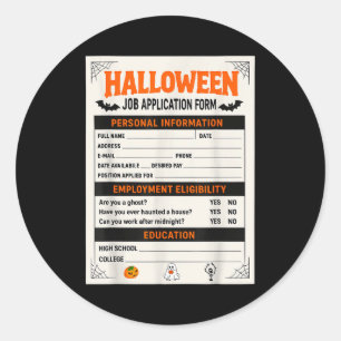 Pegatina Redonda Disfraces divertidos de Halloween para solicitud d