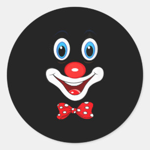 Pegatina Redonda disfraces divertidos de payaso de mujer para carna