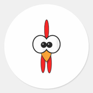 Pegatina Redonda Disfraces divertidos para gallina cara de Hallowee
