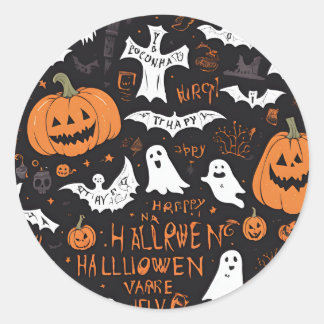 Pegatina Redonda disfraces espeluznantes de Halloween