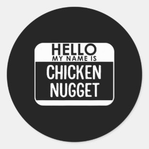 Pegatina Redonda Disfraz de disfraz de nugget de pollo fácil último