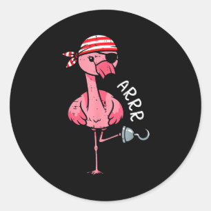 Pegatina Redonda Disfraz de flamenco Arrr de Halloween para mujeres