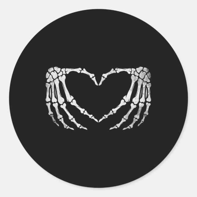Pegatina Redonda Disfraz de Halloween con Rótulo del corazón para e (Anverso)