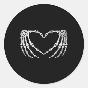 Pegatina Redonda Disfraz de Halloween con Rótulo del corazón para e