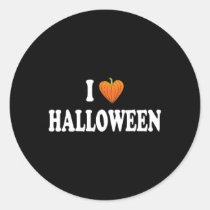 Pegatina Redonda Disfraz de Halloween de corazón