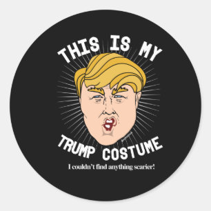 Pegatina Redonda Disfraz de Halloween de Donald Trump - No pude enc