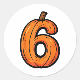 Pegatina Redonda Disfraz de Halloween divertido de calabaza 6 7 Sei