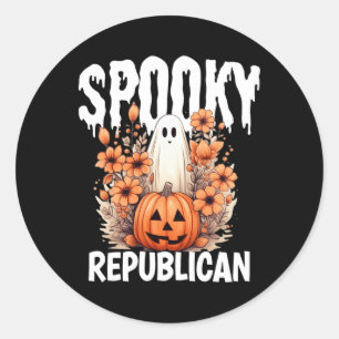 Pegatina Redonda Disfraz de Halloween familiar republicano a juego