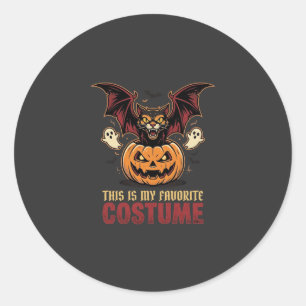 Pegatina Redonda Disfraz de Halloween Monstruo Calabaza Gótico Vect