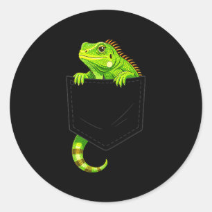 Pegatina Redonda Disfraz de iguana reptil lagarto halloween hombres