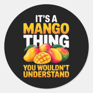 Pegatina Redonda Disfraz de Mango para Hombres Mujeres Niños Amante
