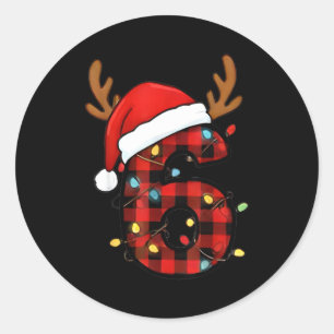 Pegatina Redonda Disfraz de Navidad del meme 67 coincidente número 