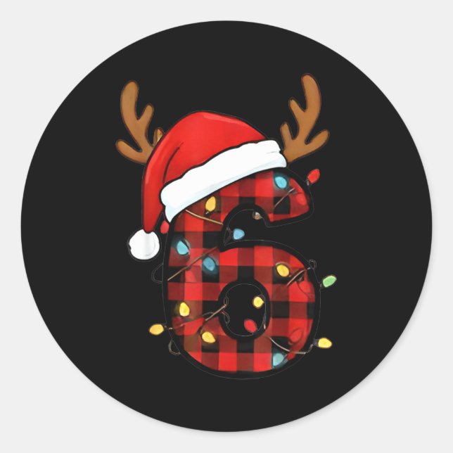 Pegatina Redonda Disfraz de Navidad del meme 67 coincidente número  (Anverso)