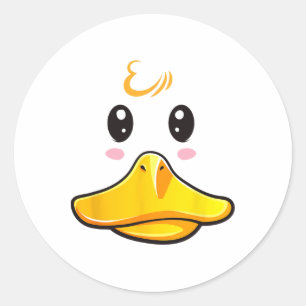 Pegatina Redonda Disfraz de pato cúbito de goma Ducky Face Hallowee
