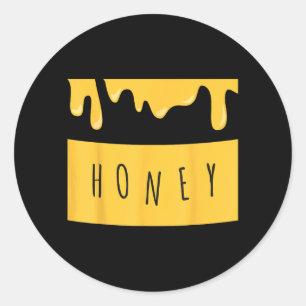 Pegatina Redonda Disfraz de tarro de miel de Honeypot