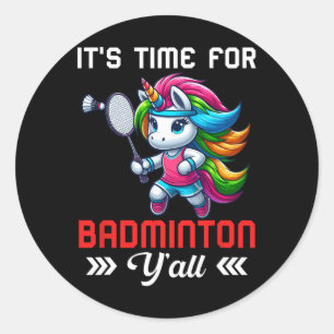 Pegatina Redonda Disfraz De Tiempo Para La Unicornio Colorida De Co