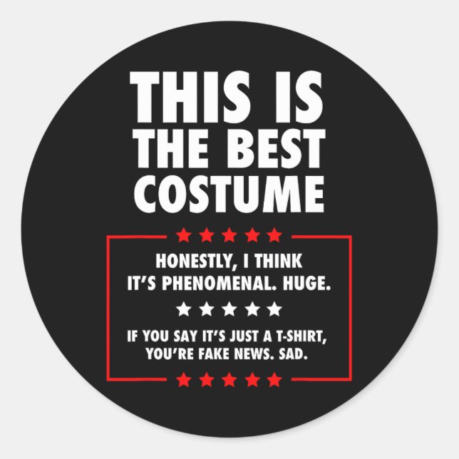 Pegatina Redonda Disfraz de Trump Halloween (Anverso)