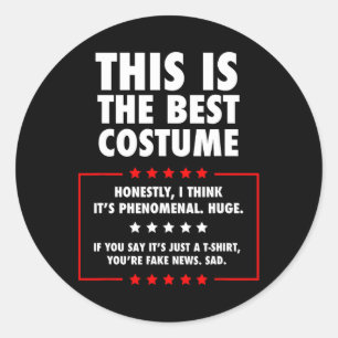 Pegatina Redonda Disfraz de Trump Halloween