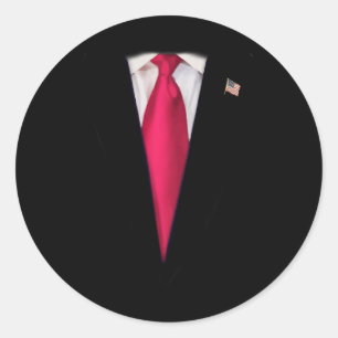 Pegatina Redonda Disfraz de Trump Halloween para niños 1