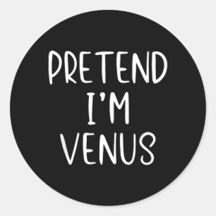 Pegatina Redonda disfraz de venus para niños de halloween simple pl
