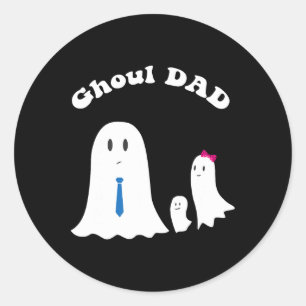 Pegatina Redonda Disfraz divertida de Halloween Padre Ghoul Dad