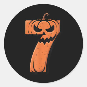 Pegatina Redonda Disfraz divertido de Halloween 6 7 Meme 67 Hallowe
