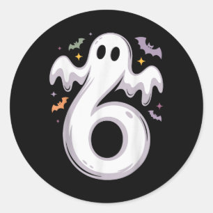 Pegatina Redonda Disfraz divertido de Halloween con meme de 6 fanta